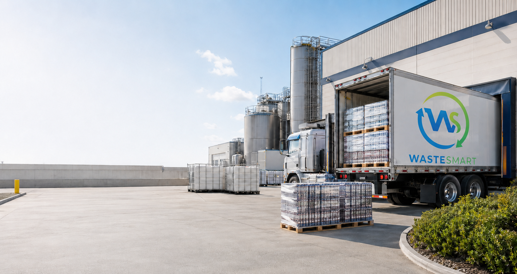 WasteSmart branded freight trailer